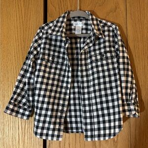 Ralph Lauren black and white button down shirt kids